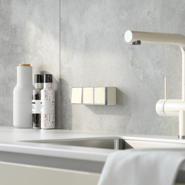 Выключатель одноклавишный влагозащищенный Gallant слоновая кость Werkel W5010203