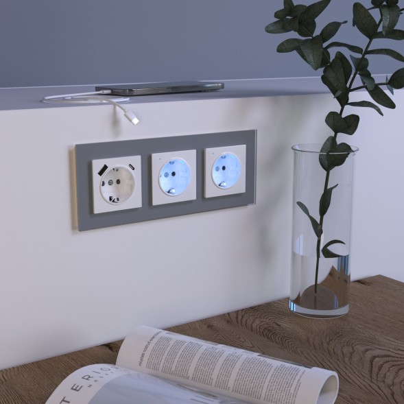 Розетка с подсветкой (белая) Werkel W1171401