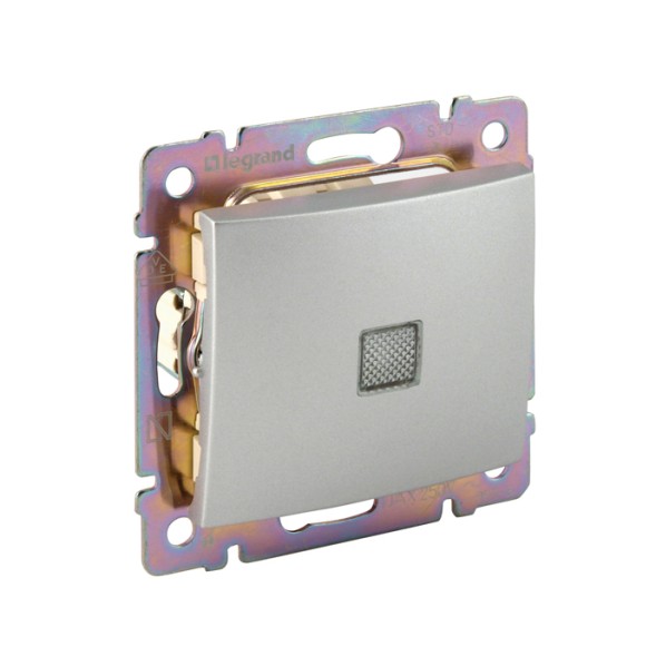 Переключатель Legrand Valena Алюминий 1-клавишный с подсветкой 770126