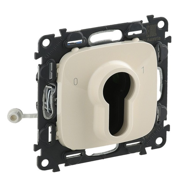 Выключатель Legrand Valena ALLURE Слоновая кость с ключом,2 положения. 10А 230В. С лицевой панелью 755236
