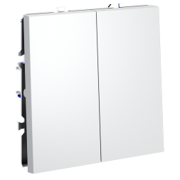 Проходной переключатель встраиваемый VOLTUM S70 двухклавишный 10А, (белый матовый)