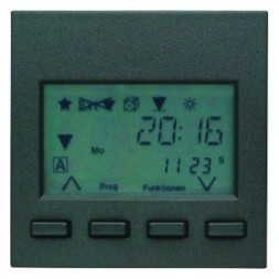 Таймер Berker B.7 антрацит, матовый RolloТec "Комфорт" с дисплеем и подключением датчика Glas 17751606