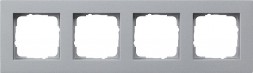 Рамка Gira E2 Алюминий установочная для монтажа заподлицо 4-постовая 0214255