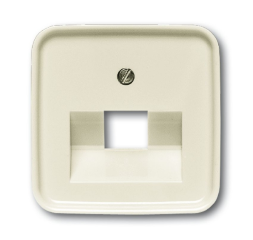 Плата центральная (накладка) ABB Busch-Duro 2000 SI слоновая кость для однопостовой телекоммуникационной розетки 0213 0216 с полем для надписи 2CKA001753A8949 1803-212