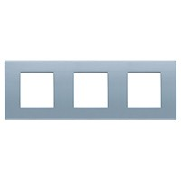 N4802/3AN LivingLight Рамка на 2+2+2 модуля Жемчужный лазурный Bticino