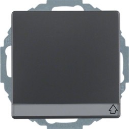 Штепсельная розетка Berker Q.1 антрацитовый с эффектом бархата, SCHUKO с откидной крышкой и полем для надписи 47466086