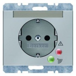 Штепсельная розетка Berker K.5 стальной лак SCHUKO с защитой от перенапряжения 41527104