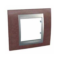 Рамка Schneider Electric Unica Top Табачное дерево / Алюминий 1 пост MGU66.002.0M4