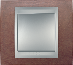 Рамка Schneider Electric Unica Top Табачное дерево / Алюминий 1 пост MGU66.002.0M4