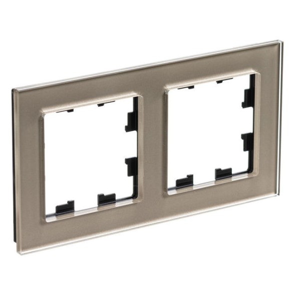Рамка Schneider Electric Atlasdesign двойная Nature шампань стекло ATN320502