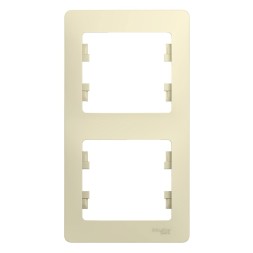 Рамка Schneider Electric Glossa Бежевый 2 поста вертикальная GSL000206
