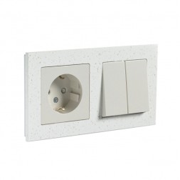 Рамка Schneider Electric Atlasdesign двойная Nature крем роял мрамор ATN343102