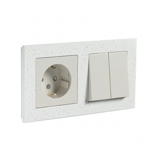 Рамка Schneider Electric Atlasdesign двойная Nature крем роял мрамор ATN343102