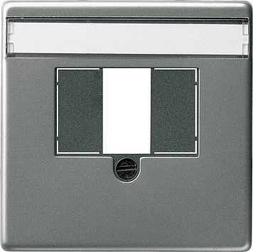 Накладка телефонной розетки Gira E22 Сталь TAE+Стерео+USB 027620