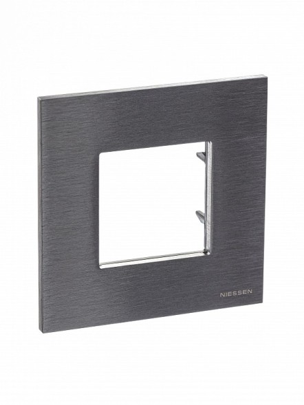 Рамка ABB Zenit Натуральная сталь 1 пост 2CLA227100N4001 N2271 OX