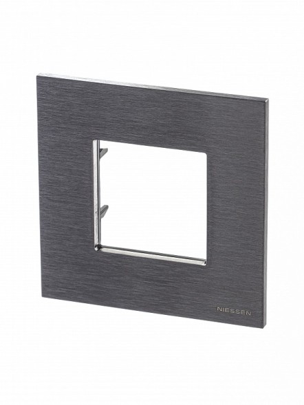 Рамка ABB Zenit Натуральная сталь 1 пост 2CLA227100N4001 N2271 OX