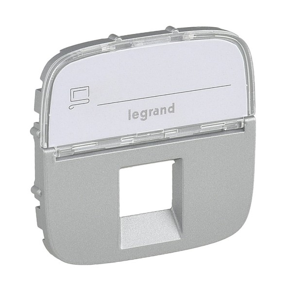 Лицевая панель Legrand Valena ALLURE Алюминий для 1очных розеток телефонных/информационных с держателем маркировки 755477
