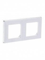 Рамка ABB Levit Белый / Дымчатый чёрный 2 поста 2CHH015020A6062 3901H-A05020 62W