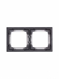 Рамка ABB Levit Белый / Дымчатый чёрный 2 поста 2CHH015020A6062 3901H-A05020 62W