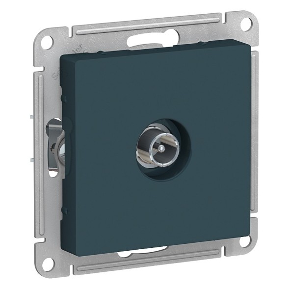 TV Розетка Schneider Electric Atlasdesign Изумруд проходная 4DB, механизм ATN000892