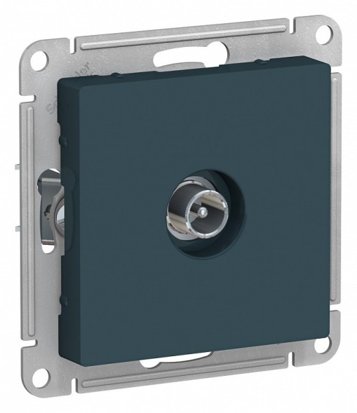 TV Розетка Schneider Electric Atlasdesign Изумруд проходная 4DB, механизм ATN000892