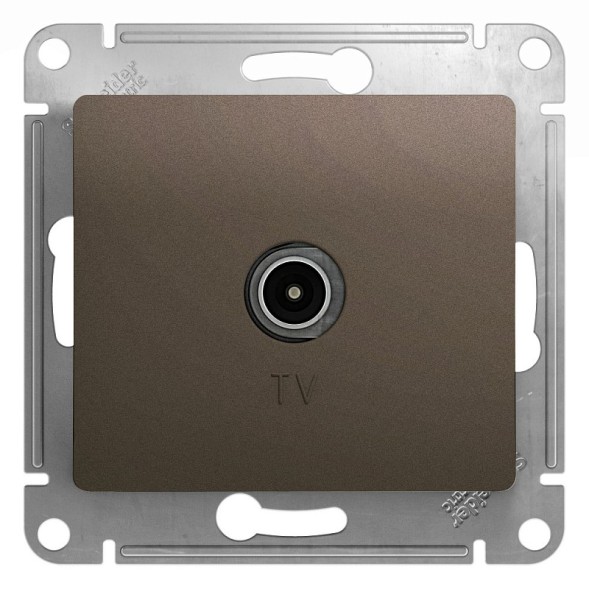 TV Розетка проходная 4DB, Schneider Electric Glossa Шоколад GSL000892