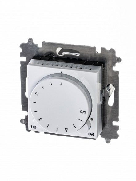 Терморегулятор ABB Levit белый / ледяной с поворотной ручкой 16А 2CHH920003A6001 3292H-A00003 01W