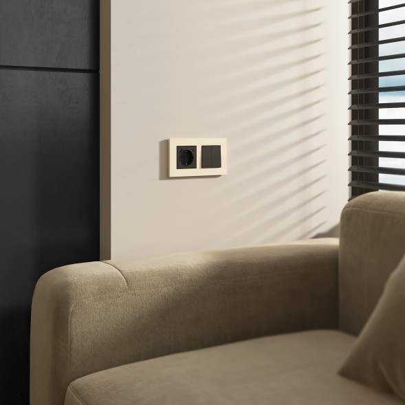 Рамка из поликарбоната на 2 поста Slab айвори софт Werkel W0022962