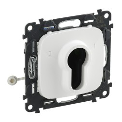 Выключатель Legrand Valena ALLURE Белый с ключом,2 положения. 10А 230В. С лицевой панелью 755235