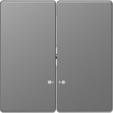 Клавиша Merten D-Life нержавеющая сталь 2-ная с линзой для led модуля MTN3420-6036