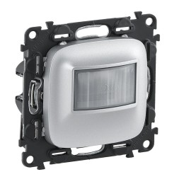 Датчик движения Legrand Valena ALLURE Алюминий 180° 250Вт без нейтрали. С лицевой панелью 752970