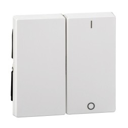 Две клавиши Merten M-серия активный белый с пиктогтограммой «вкл» и «откл» MTN312725