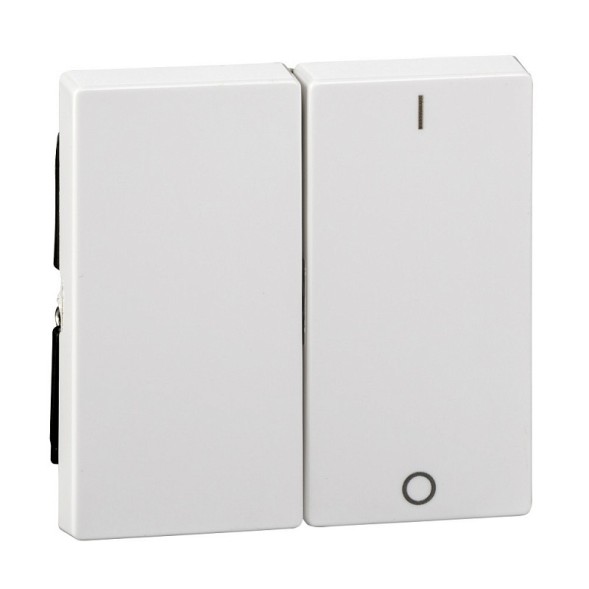 Две клавиши Merten M-серия активный белый с пиктогтограммой «вкл» и «откл» MTN312725