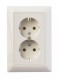 Розетка ABB Basic 55 слоновая кость SCHUKO 16А 250В двойная 2CKA002014A1463 20-02 EUJ-92-507