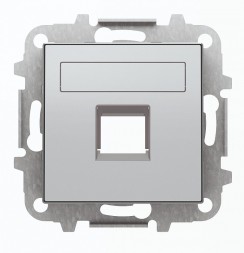 Накладка ABB Sky для 1-го суппорта/разъёма типа 2017 или 2018 шторками и полем серебряный 2CLA851810A1301 8518.1 PL