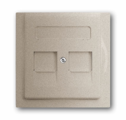 Плата центральная (накладка) ABB Impuls шампань-металлик для коммуникационных розеток с суппортами 1810 1812 1814 1816 и 1818 с полем для надписи 2CKA001753A8691 1800-79