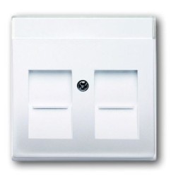 Плата центральная (накладка) ABB Future davos/альпийский белый для коммуникационных розеток с суппортами 1810 1812 1814 1816 и 1818 с полем для надписи 1816 1818 2CKA001710A3990 1800-84-500