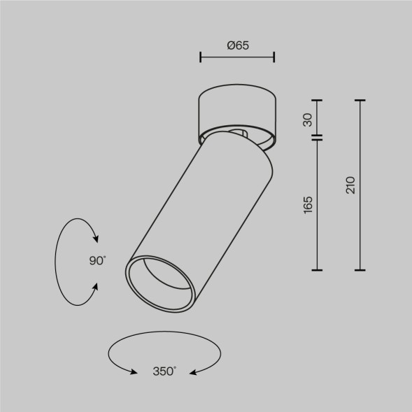 Потолочный светильник Technical C055CL-L20W2.7-3-4K-M-B