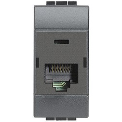 Розетка RJ45 Bticino LivingLight Air Антрацит UTPк5E 110 L4262C5E