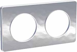 Рамка Schneider Electric Odace Алюминий мартель 2-постовая S52P804K