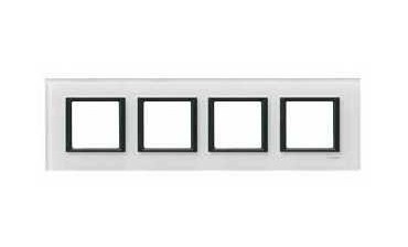 Рамка Schneider Electric Unica Class Белое стекло 4 поста MGU68.008.7C2