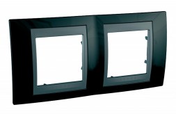 Рамка Schneider Electric Unica Top Родий / Графит 2 поста MGU66.004.293