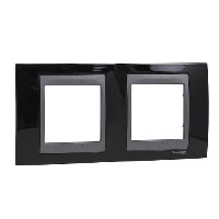 Рамка Schneider Electric Unica Top Родий / Графит 2 поста MGU66.004.293