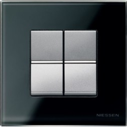 Рамка ABB Zenit Черное стекло 1 пост 2CLA227100N3101 N2271 CN