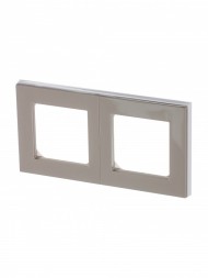 Рамка ABB Levit Кофе макиато / Белый 2 поста 2CHH015020A6018 3901H-A05020 18W