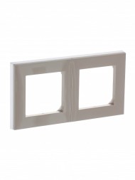 Рамка ABB Levit Кофе макиато / Белый 2 поста 2CHH015020A6018 3901H-A05020 18W