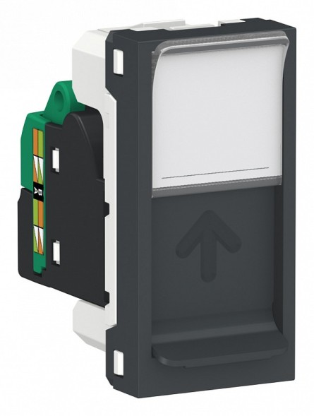 Розетка компьютерная RJ45 Schneider Electric Unica Modular Антрацит 1очная, кат. 5е UTP, 1 Модуль NU341054