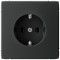 Розетка электрическая (Карбон) Schneider Electric Systeme Art Gallery GAL001043