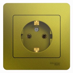 Розетка с заземлением,16А, 250В, в сборе Schneider Electric Glossa Фисташковый GSL001042