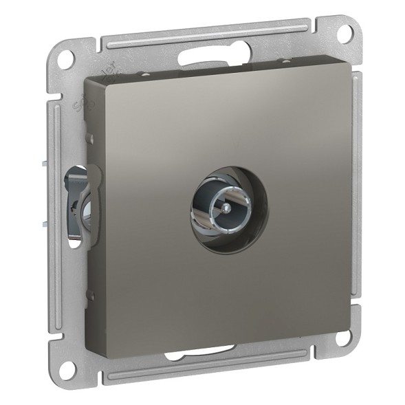 TV Розетка Schneider Electric Atlasdesign Сталь проходная 4DB, механизм ATN000992